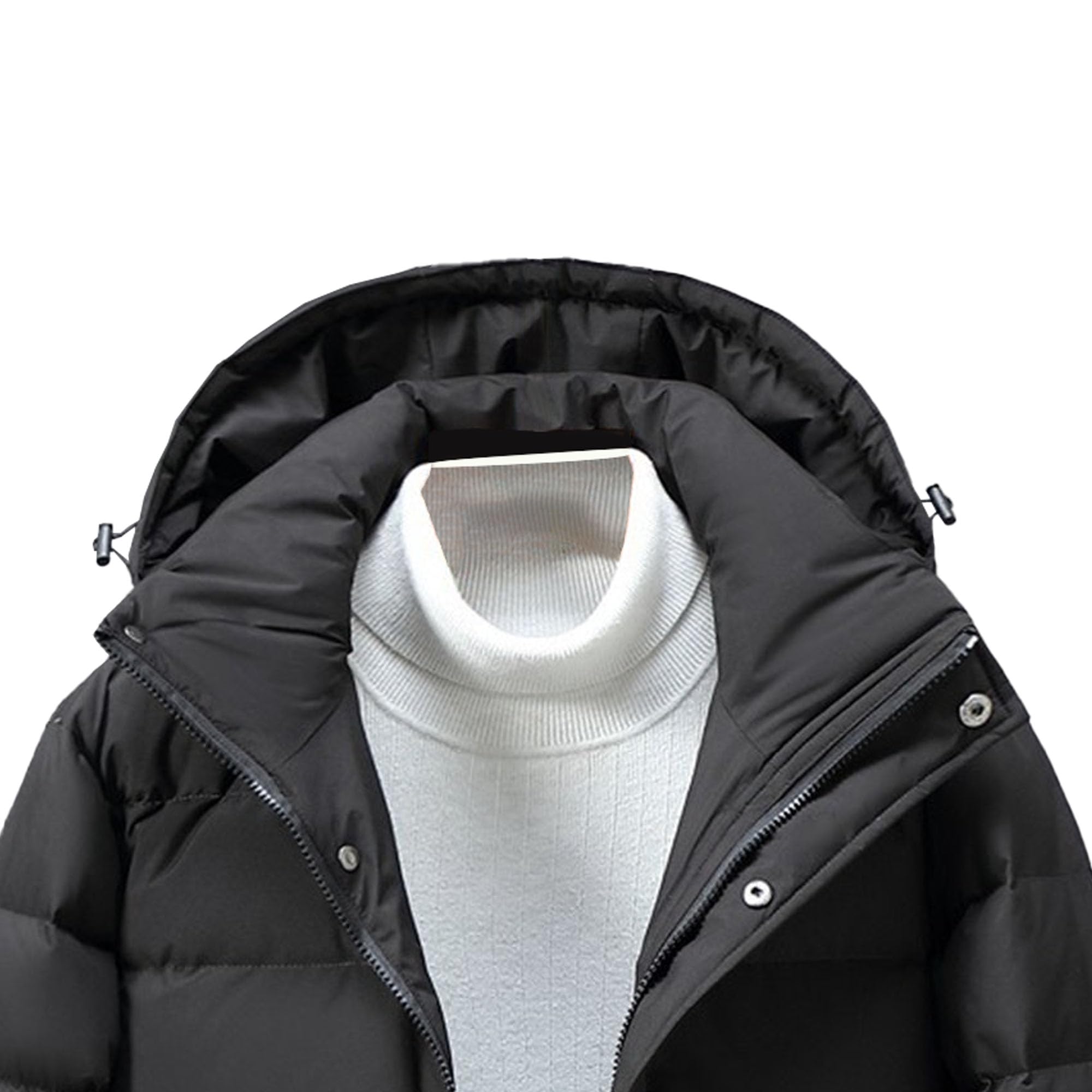 Doudoune longue isolante pour homme - Veste d'hiver chaude à capuche - Doudoune épaisse coupe-vent