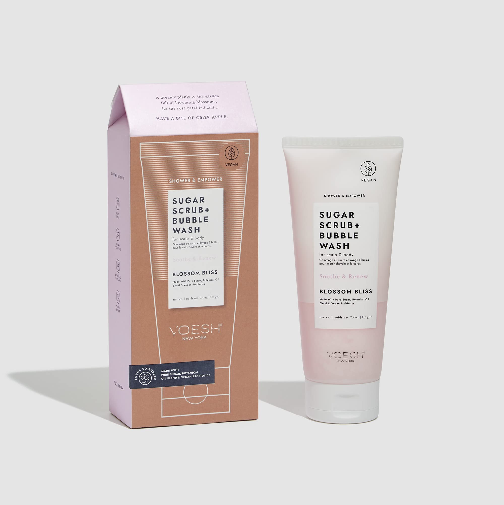 VOESH Shower & Empower Complete Body Care Set, Vitamin C Shower Filter, Exfoliating Loofah, Body Wash, Shower Care Set, Self-Care Kit, Vegan Skincare