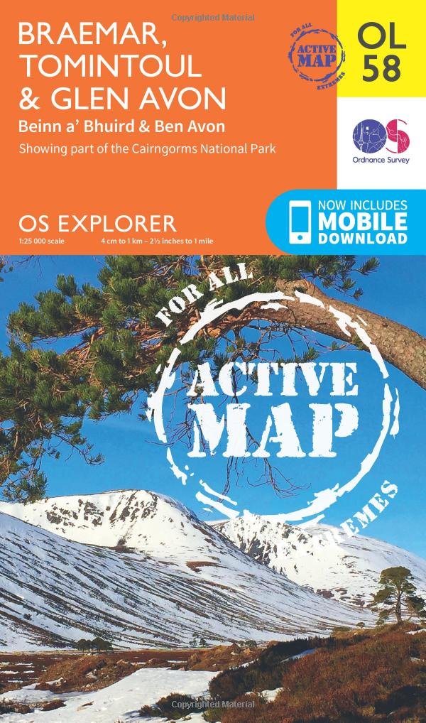 Braemar Tomintoul  Glen Avon Map  Weatherproof  Beinn a  by Ordnance Survey