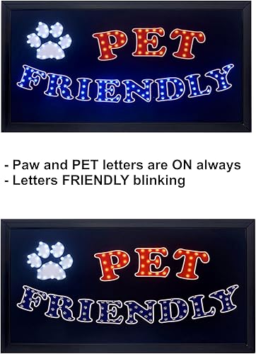 Miniatura 2 de Letrero LED apto para mascotas de 19 x 10 pulgadas, la mejor manera de presentar tu tienda apta para mascotas