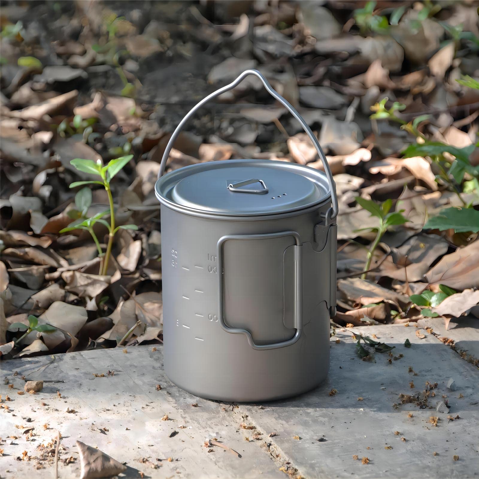 Amazon.com: COMTAI 750ml/26oz Titanium Camping Pot with Lid and