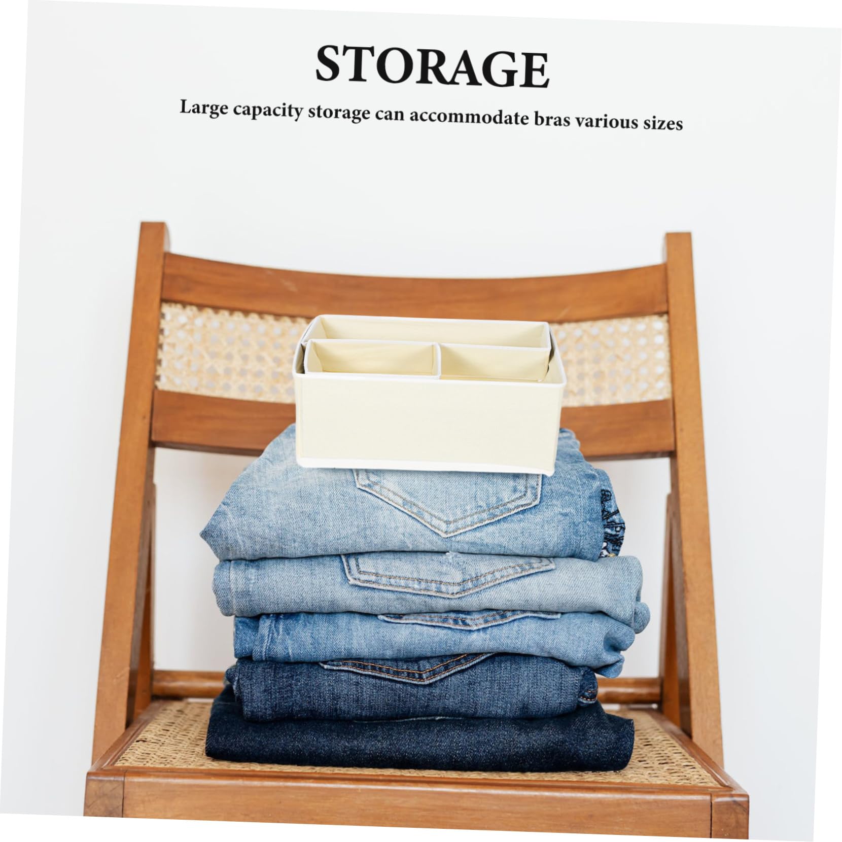 ABOOFAN Organizador de Armario Plegable para Ropa Interior, Organizador de Camisetas Dobladas y Cajas de Almacenamiento para Ropa, 12 Piezas, Beige