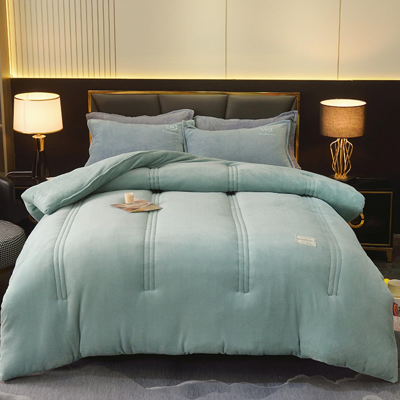 lsxlkha Invierno Colcha Cordero Cachemira,Manta Gruesa De Invierno CáLida Y Transpirable, Edredones De Cama De Felpa Mullidos, Manta De Terciopelo De Doble Cara 150x200cm 2.5kg