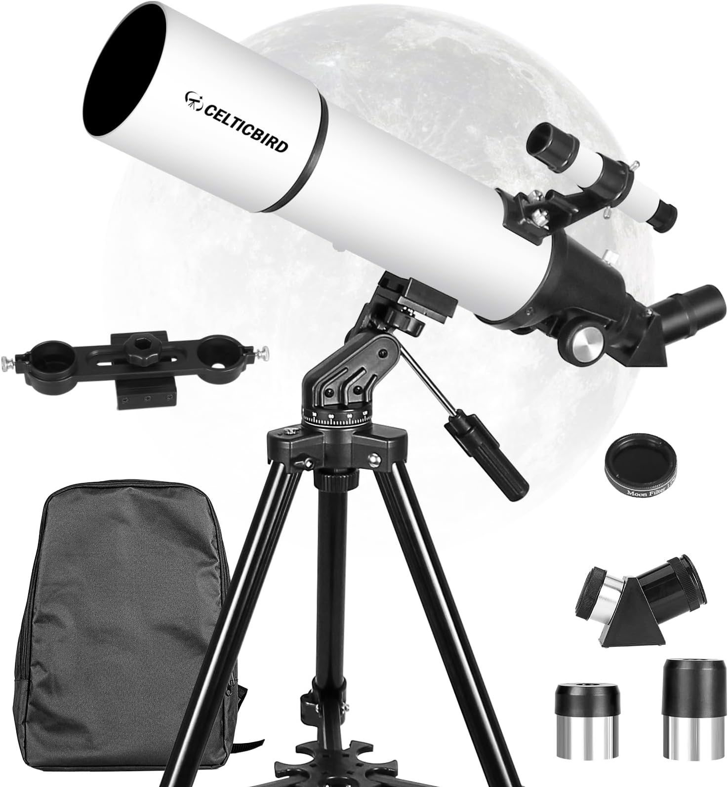 Télescope EACONN 80/600 Mm - Pour Adultes - Monture Azimutale - Smartphone Compatible