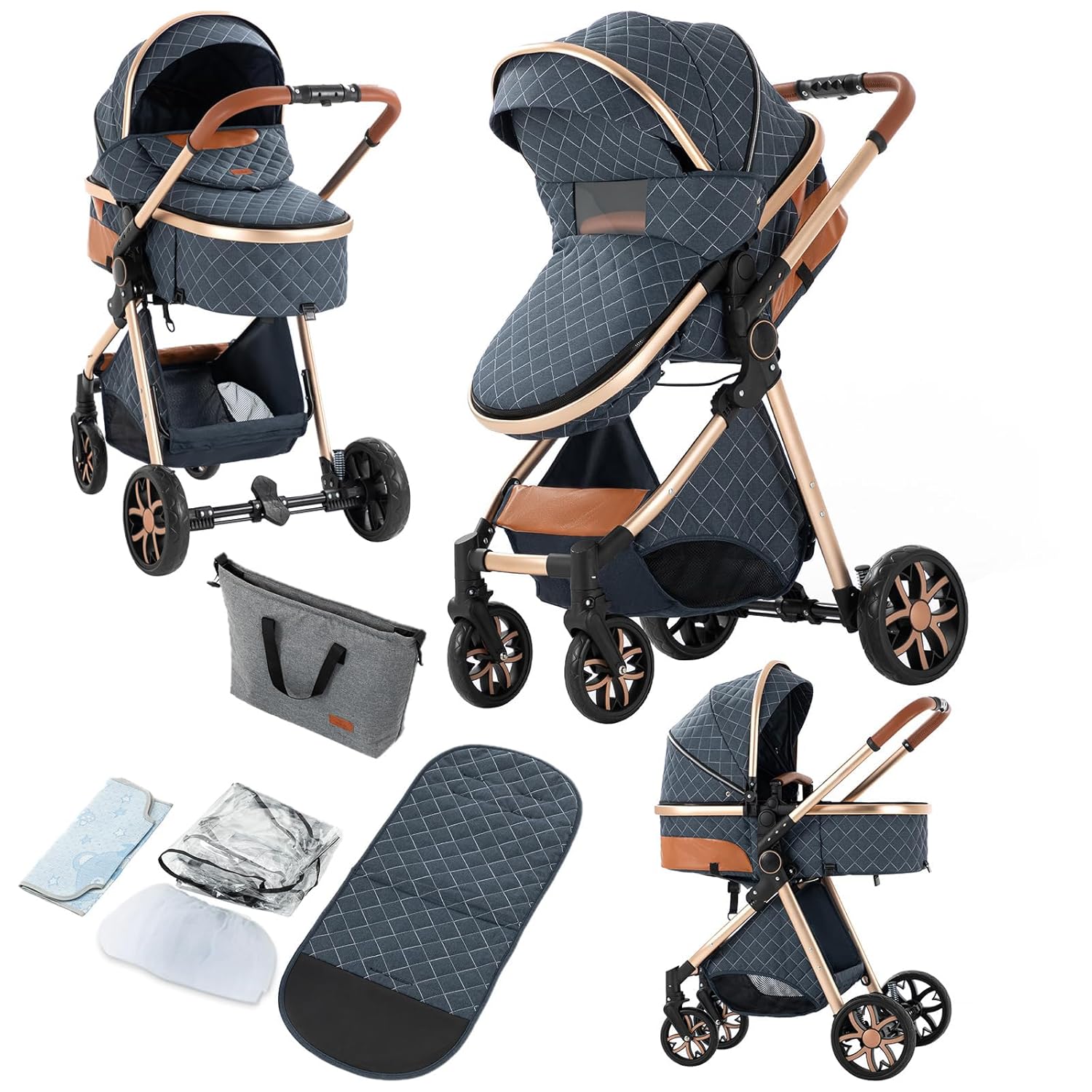 2 in 1 baby stroller convertible pram