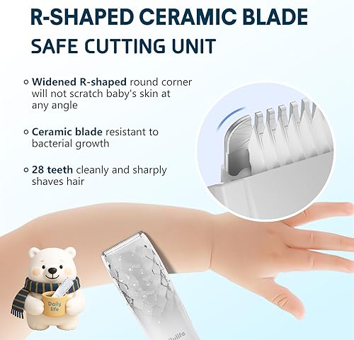 Miniatura 3 de DAILYLIFE Cortapelos para bebés, cortapelos silenciosos para niños con autismo, kit de corte sensorial de pelo de bebé, recortador de pelo