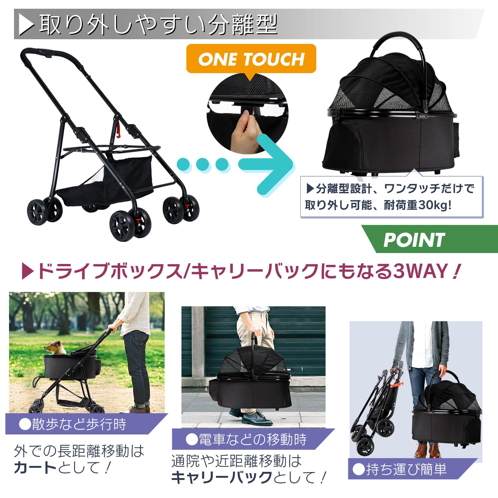 ペットキャリーカートバッグ取り外し折りたたみ小型犬猫用おしゃれ黒ブラック 楽天市場】カート（キャリーバッグ・カート｜猫用品）：ペット・ペット