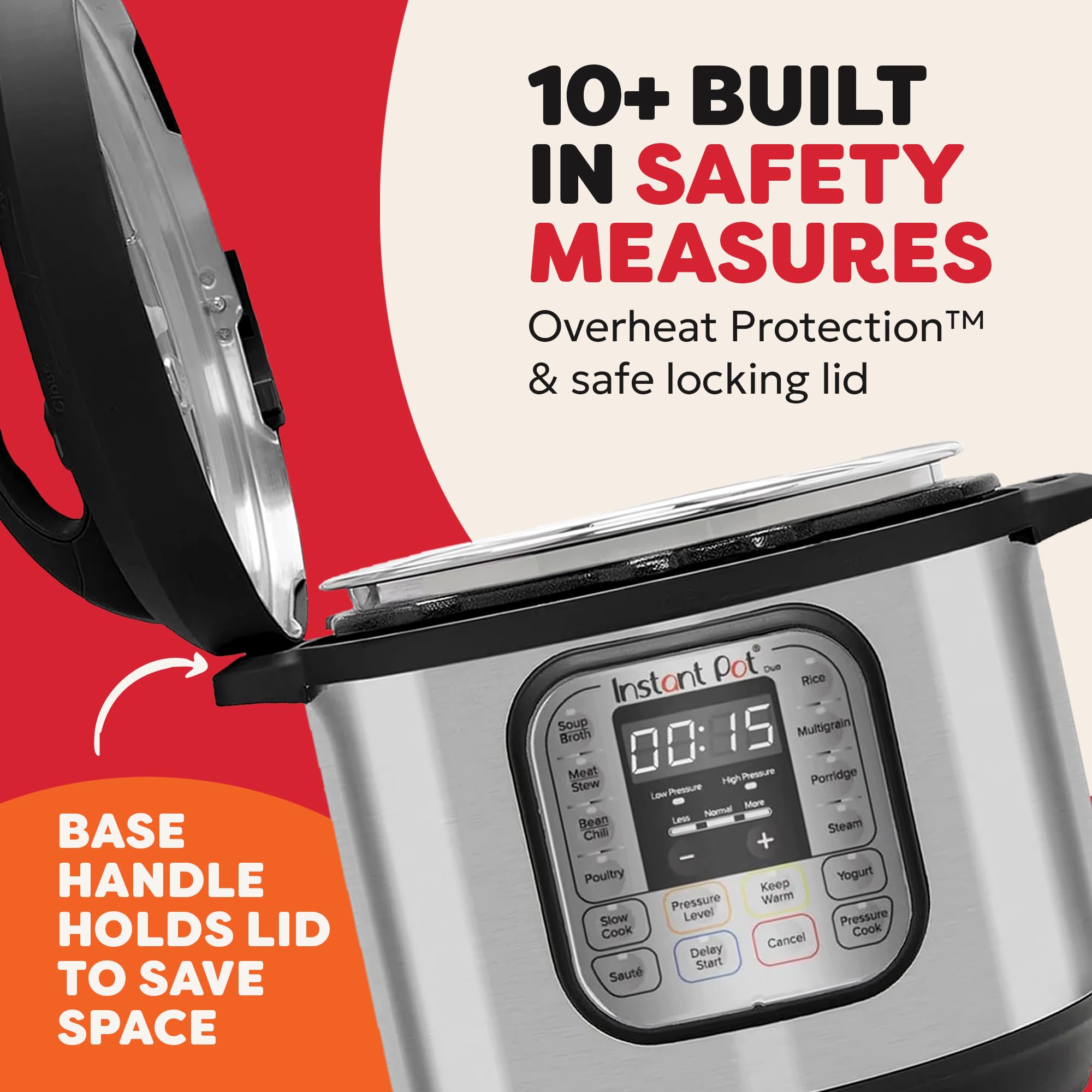 Instant Pot Duo 80 Elektro-Multikocher 1200 W, 7,6L, Edelstahl, - Schnellkochtopf, Schongarer, Reiskocher, Sautierpfanne, Joghurtbereiter, Dampfgarer und Sterilisator, Silber