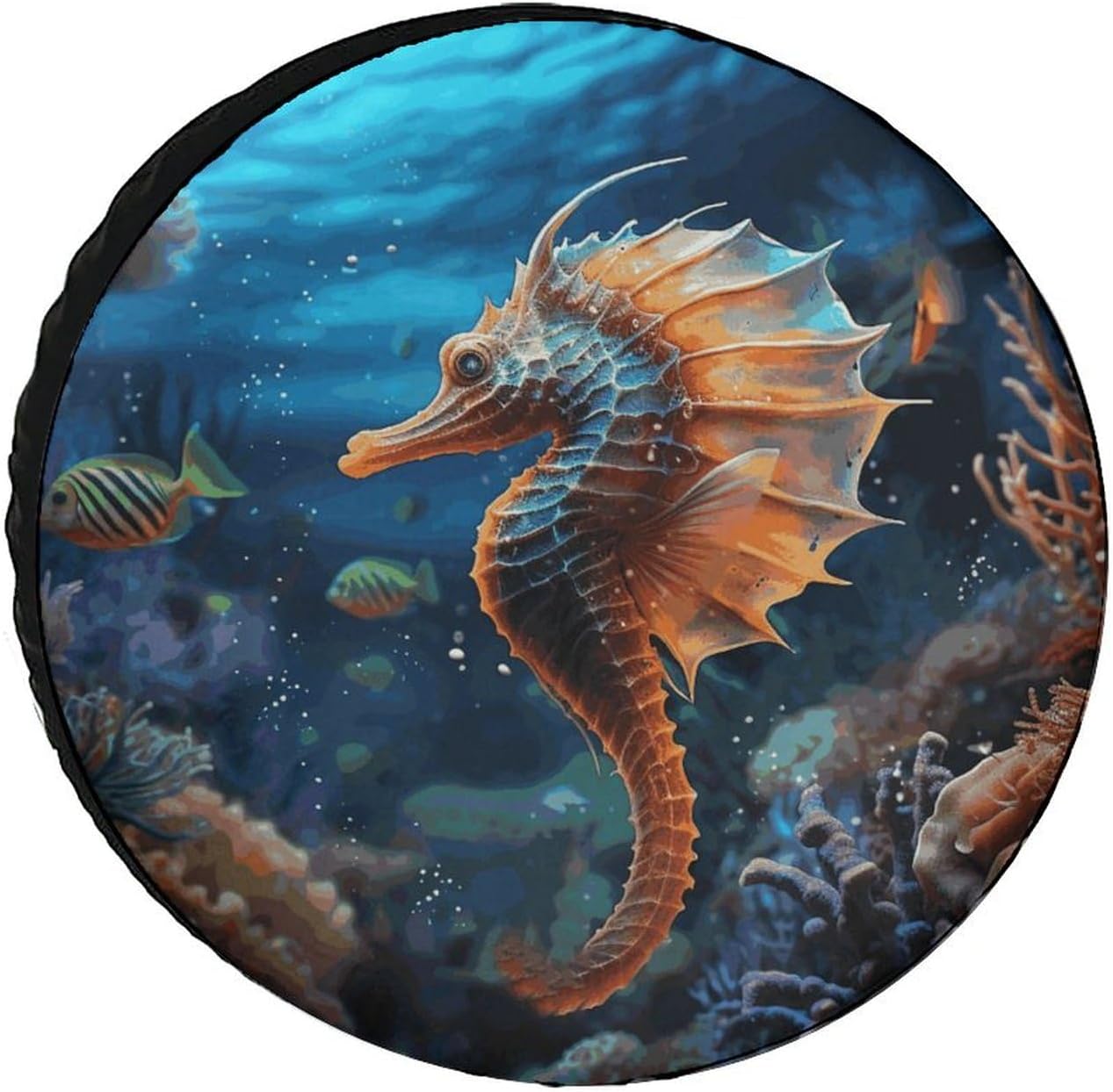 Universal Spare Tire Cover Waterproof Wheel Covers Car Tire Protector Ocean Seahorse Wheel Protector Dustproof Wheels Tires Cover for RV SUV Truck Camper Trailer 26inch