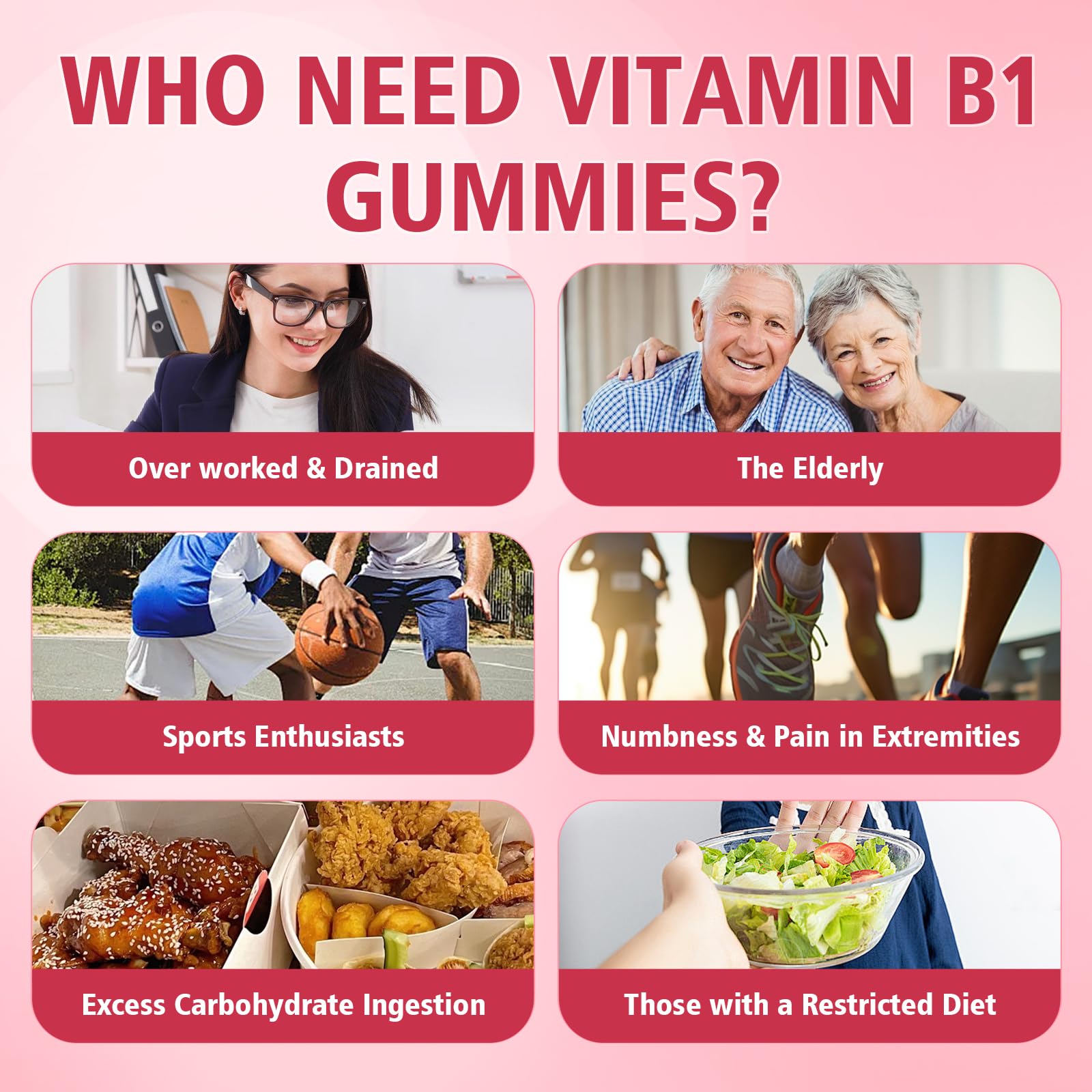 Pack of 2 Vitamin B1 Gummies 500mg for Adults & Kids, Thiamine B1 Supplement with Magnesium, Vitamin B1 Supplement for Nervous System Supports & Boost Energy, Raspberry Flavor, 120 Count — Amazon image 4