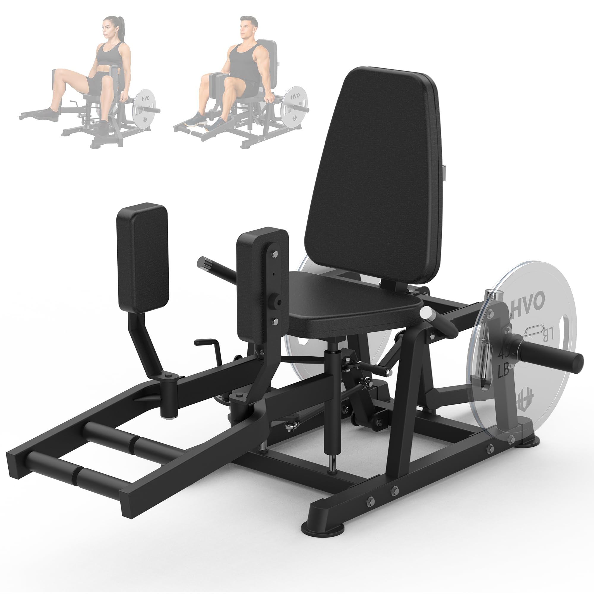 HVO Dispositivo aductor para entrenamiento de glúteos y abducción de caderas | Relación de transmisión 1:1, 5-6 niveles, respaldo ajustable, 25 mm/50 mm, compatible con mancuernas