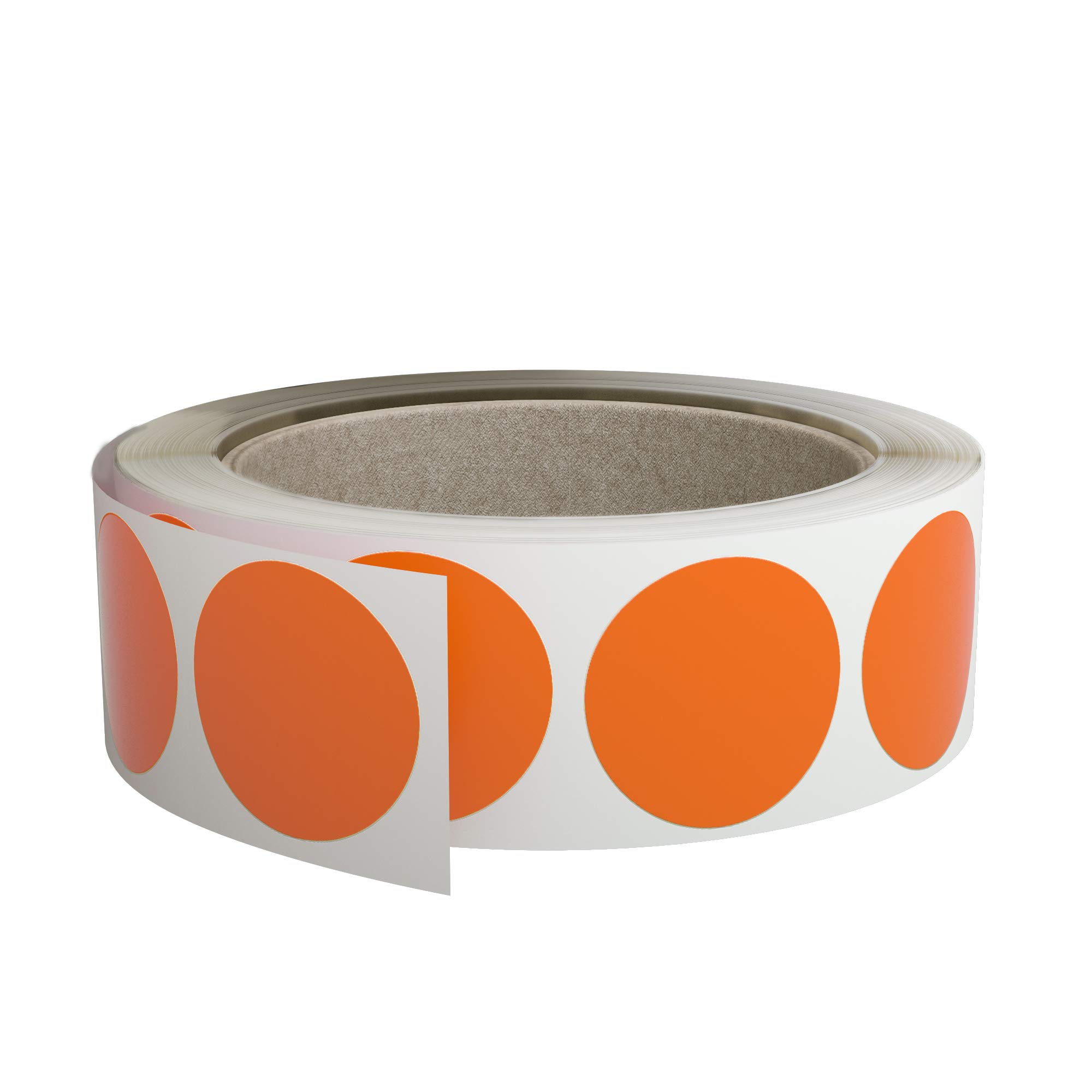 Royal Green Permanent Stickers Dots 1.5 inch Label Rolls in Orange 38mm - 600 Pack