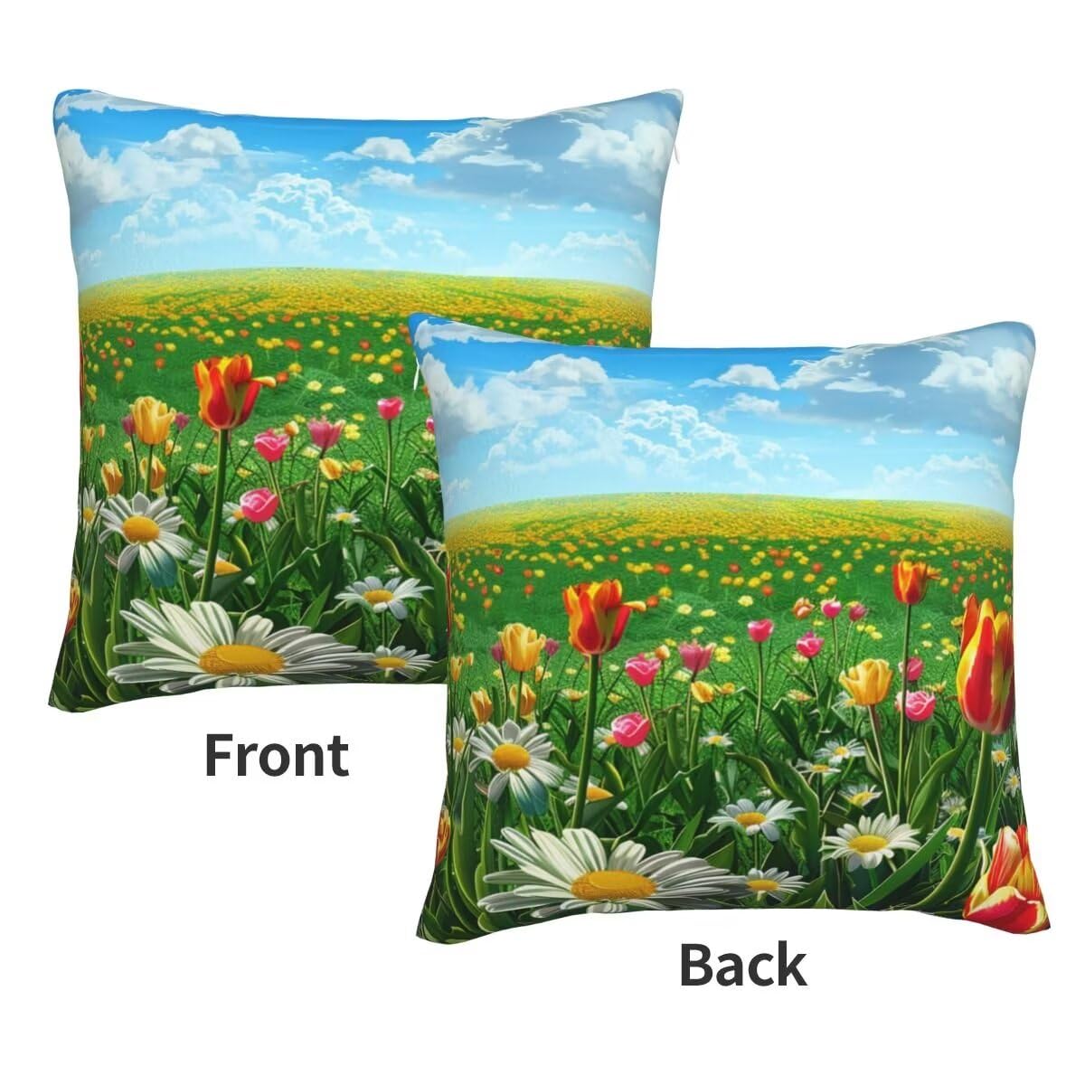 Fundas Cojines 60x60 cm, Terciopelo Funda Cojines Granja De Flores, 2 Piezas Fundas de Cojines Suave Cojines para Sofa, Funda de Almohada Paisajismo Cojines para Sala Sofá Cama Decoración Hogar -TR41