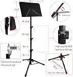 70" Support de partition avec support de lumière et de téléphone, Support de musique pour partition haute stabilité, réglable en hauteur Support de feuille de musique portable avec sac de transport(33-70inch,Plaque sans trou)