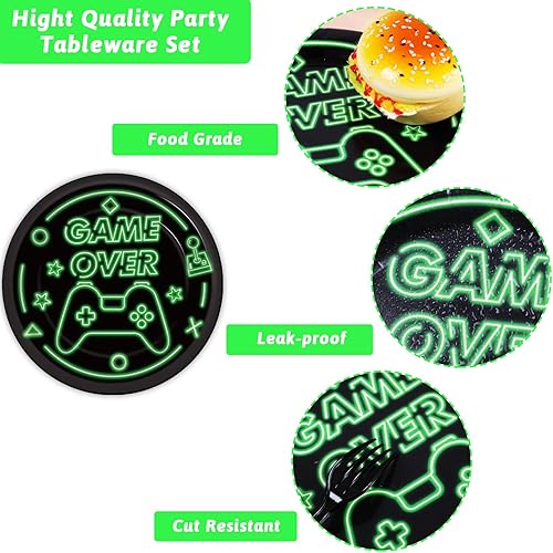 Miniatura 73 de 96 piezas de suministros de fiesta de neón para platos de fiesta, servilletas, vajilla, neón brillante, cumpleaños, pintado, decoración de fiesta