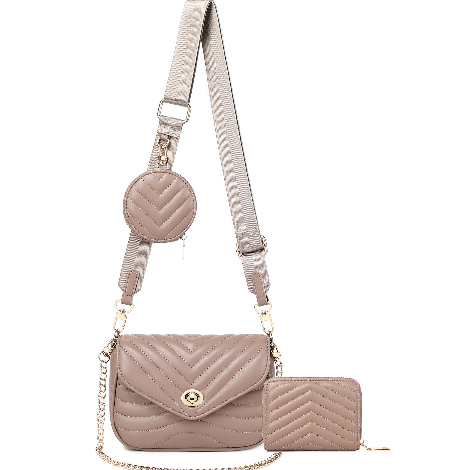 JEEHANQuilted Crossbody Bags for women Designer Shoulder Handbags Small Purse