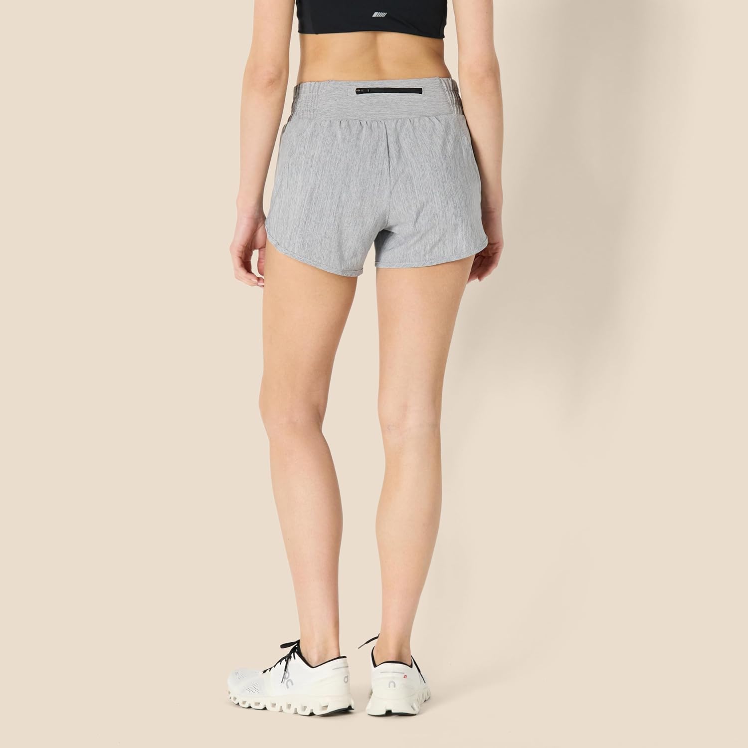 Amazon Essentials Women's Regular-Fit Athletic Ruched Waistband Woven Running Shorts - Image 2