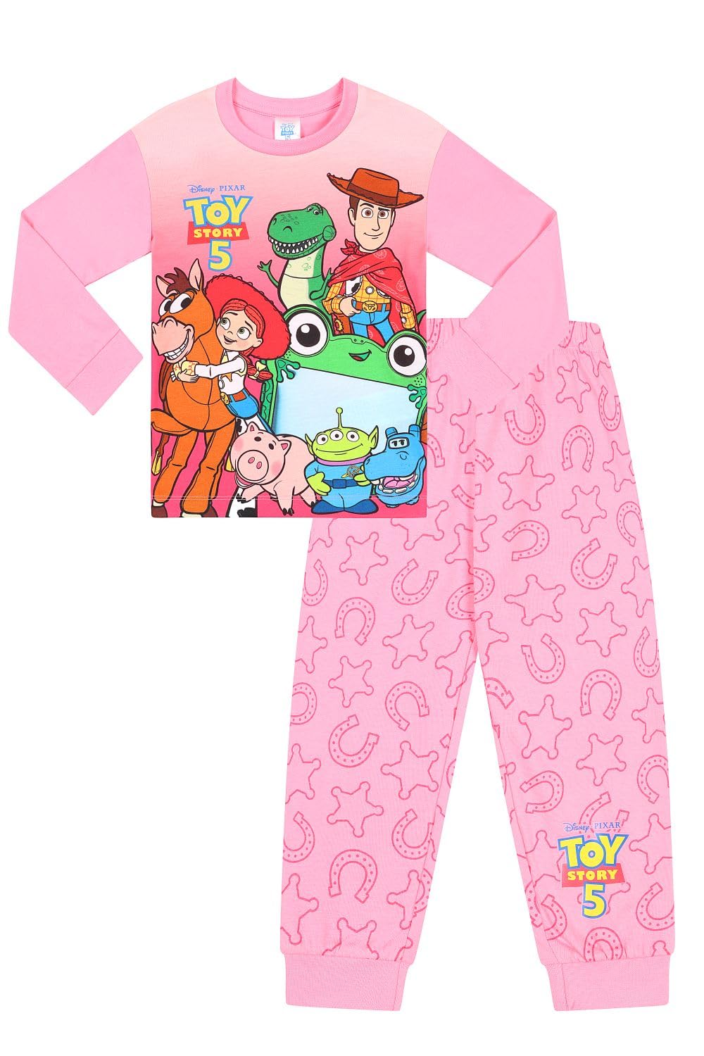 Disney Girls Toy Story 5 Jessie Woody Buzz Lilypad Long Pyjamas PJ's for Kids (4-5 Years) Pink