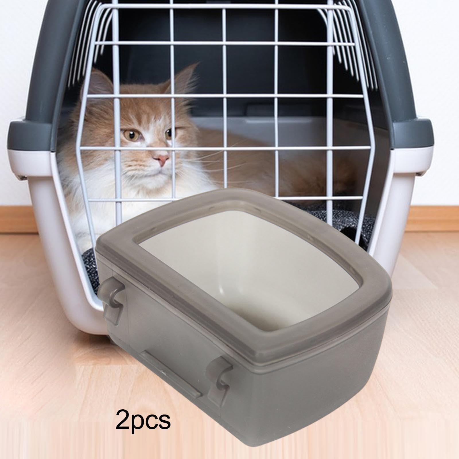 Ciotole per Cani da 2 X 2 Pezzi per Gabbie Metalliche O Casse, Piatto Multiuso per Mangiatoia per Acqua, Anti-rovesciamento, Ciotola per Acqua per Can, 6 Pezzi