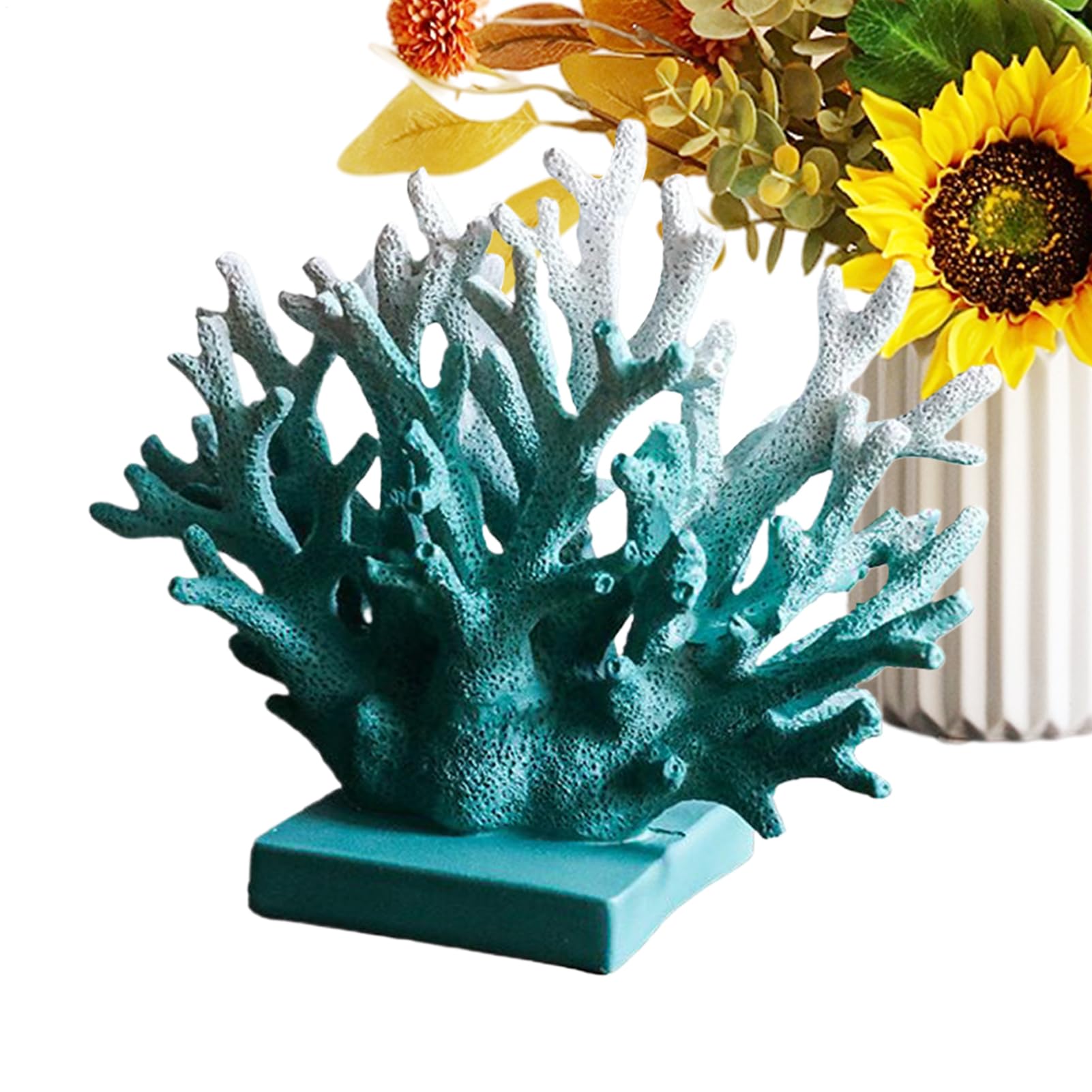 Statue de corail en résine pour un salon au style bord de mer élégant