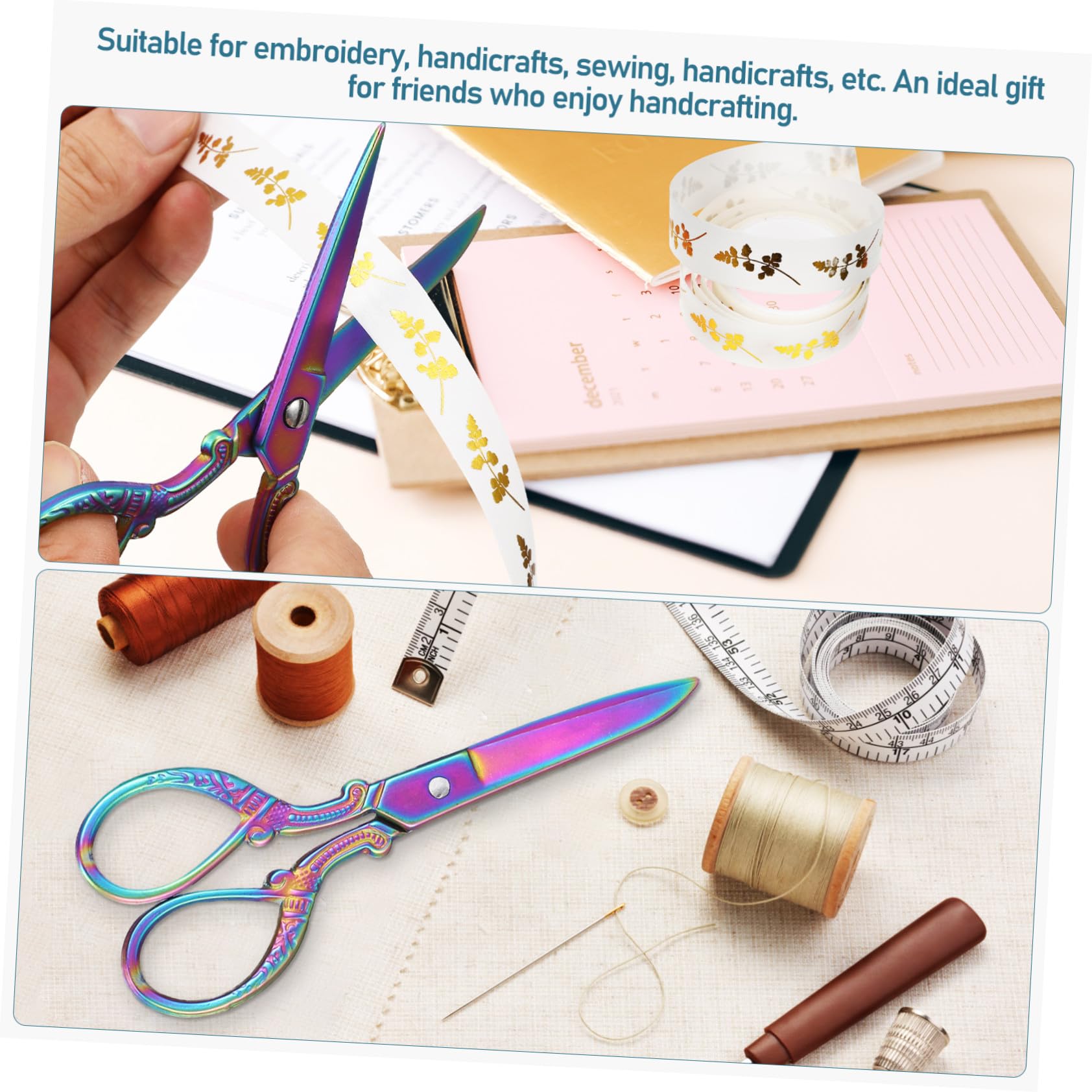 Tijeras de Costura Acero Inoxidable para Trabajo Pesado Corte Preciso de Tela Tijeras Portátiles para DIY y Manualidades Casa