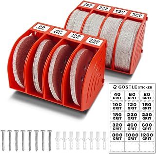 125mm Schleifscheiben Aufbewahrungsbox – Set aus 8 Boxen, Rot, Platzsparend, Stapelbar, mit Körnungs-Kategorisierung für Werkstatt und Exzenterschleifer Zubehör
