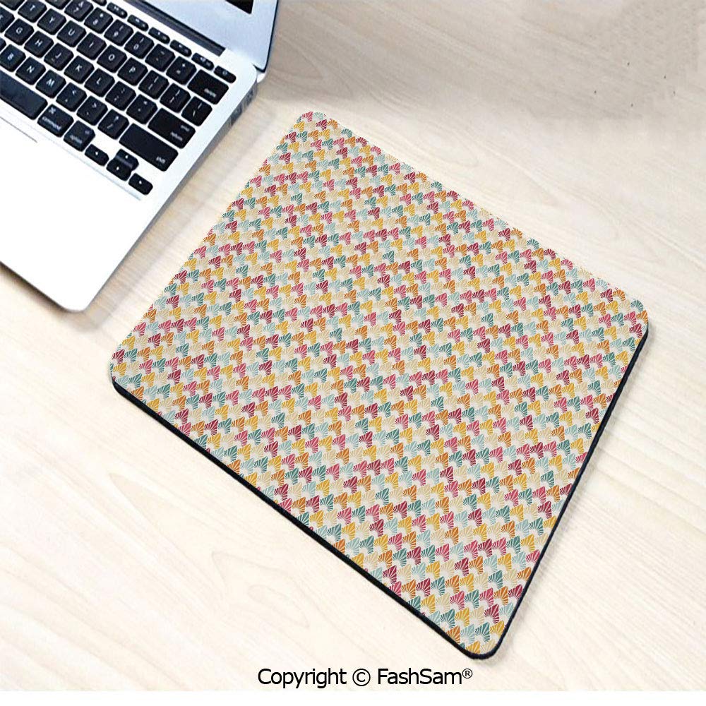 Personalized 3D Mouse Pad Vintage Pastel Ornamental Leaves Stylish Autumn Season Inspired Old Fashion Artsy Decorative for Laptop Desktop(W7.8xL9.45)