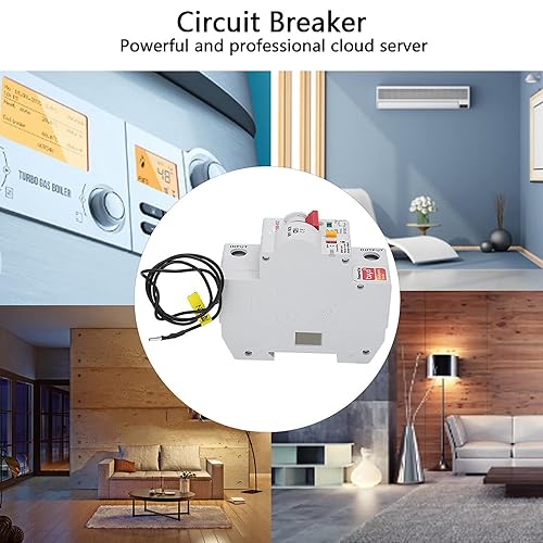 Miniatura 2 de Disyuntor inteligente WIFI, AC220V PA66-DSM carcasa ignífuga interruptor remoto de aplicación para teléfono (1P 40A)