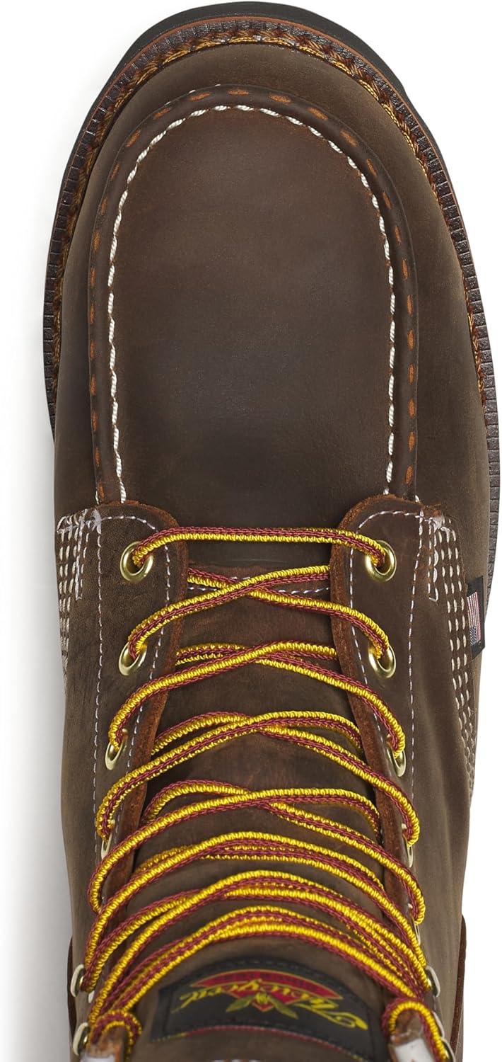 Thorogood 1957 Series 8” Waterproof Steel Toe Work Boots for Men - Full-Grain Leather with Moc Toe, Slip-Resistant Heel Outsole, and Comfort Insole; EH Rated - Image 8