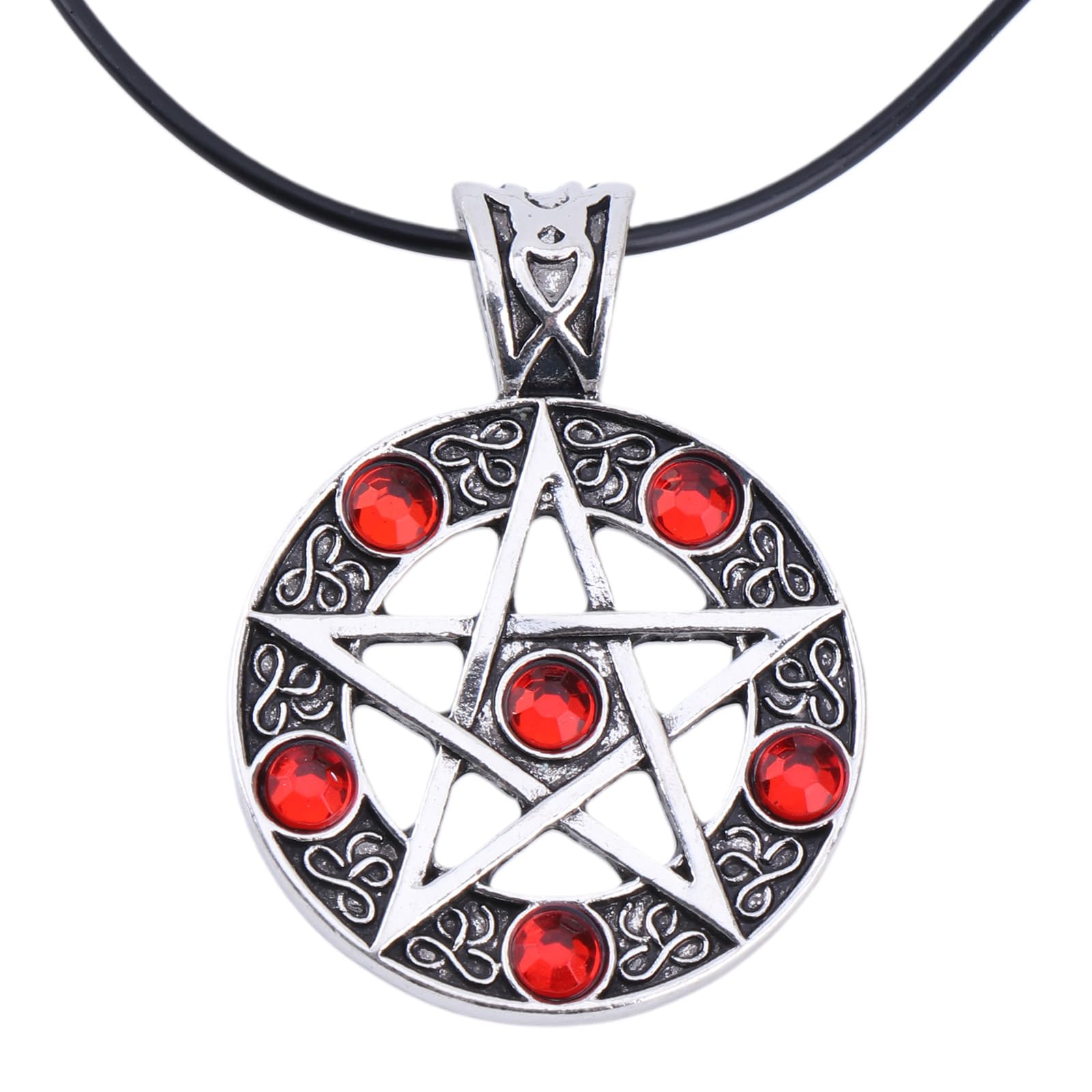 Lodoot Red 1Pc Fashion Invert Pentacle Star Pewter Pendant Cosplay Necklace New Pentagram Necklace