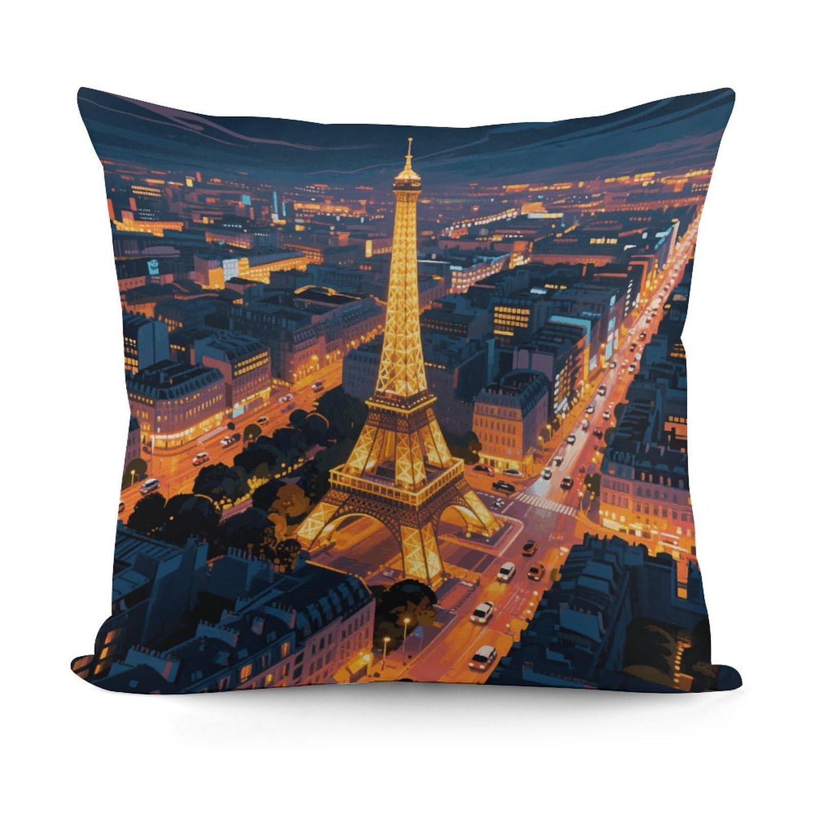VstaDank Eiffel Tower Throw Pillow Cover Soft Square Cushion Cover Art Artwork Pillow Covers Mordern Couch Pillow Covers Decorative Cushion Case for Chair Couch Bedroom Living Room