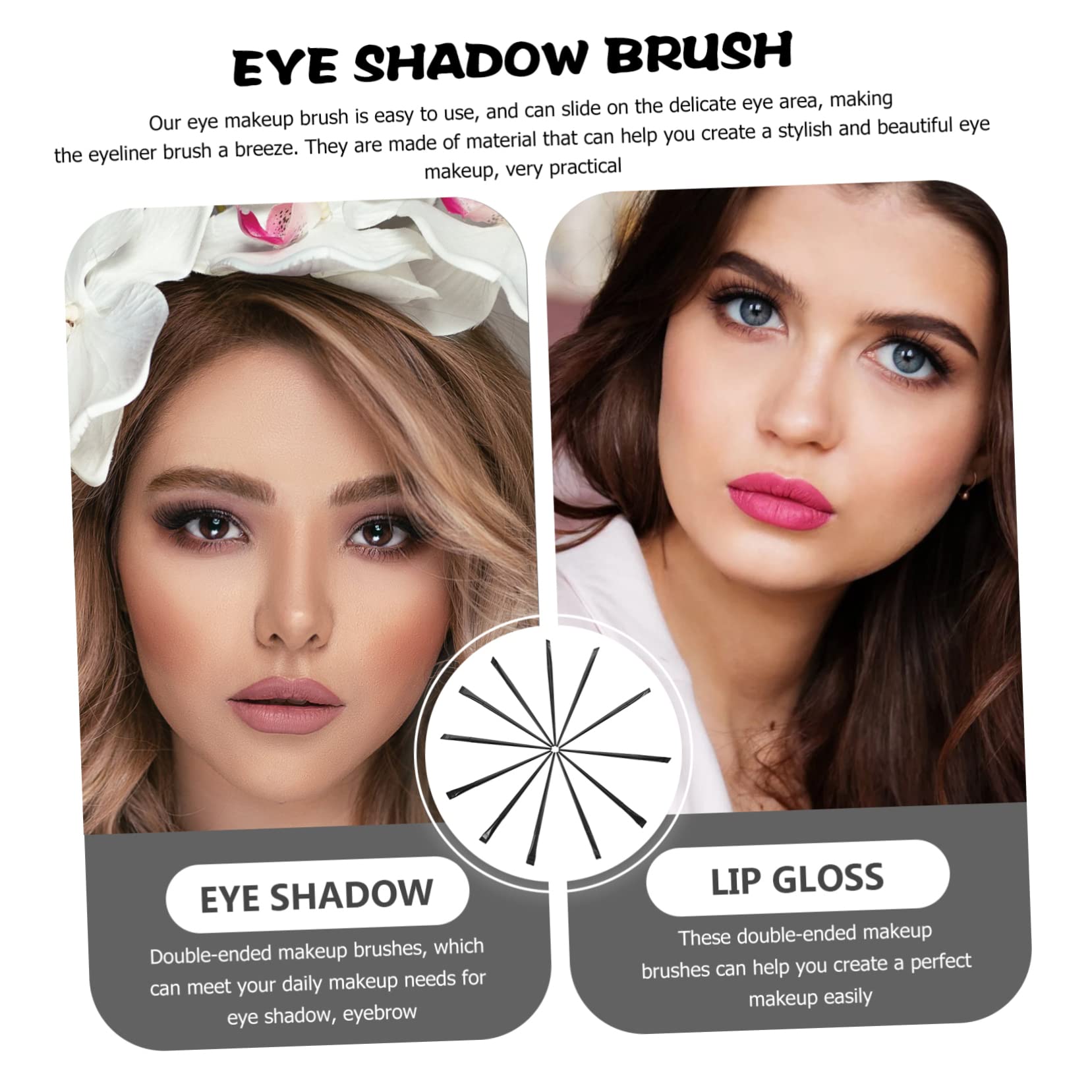 Healeved 48 Pezzi Pennello Per Eyeliner Pennello Per Ombretto Ombretto Per Trucco Pennello Piatto Per Correttore Pennello Per Sbavature Per Eyeliner Strumento Per Sbavature Per Eyeliner