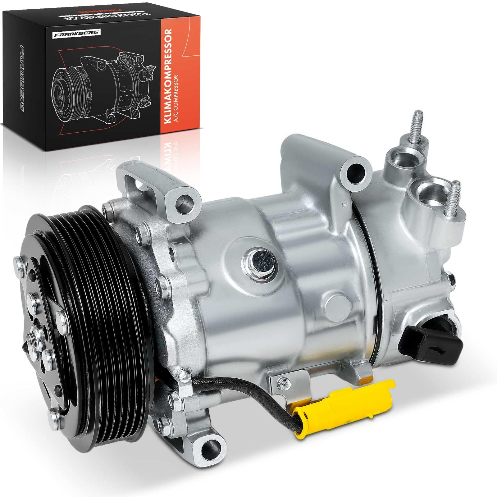 Frankberg Compresor de aire acondicionado con embrague Diesel Compatible con 207 WA WC WD WK 307 3A/C 3E 3B 3H C3 SC SH 308 4B 4A 4C 4E 4H Berlingo B9 Replace# 9670318880incl. aceite premezclado