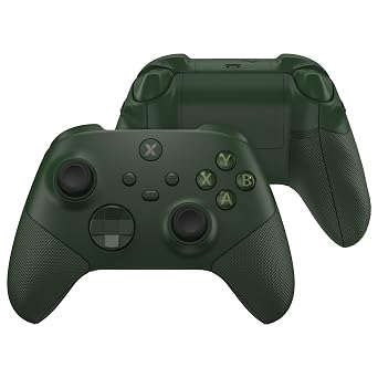 eXtremeRate ASR Version Redesigned Full Set Shell Buttons for Xbox Core Controller, Ergonomic Trigger Stop Rubberized Grip Faceplate Backplate for Xbox Series X & S Controller - Deep Pine Green
