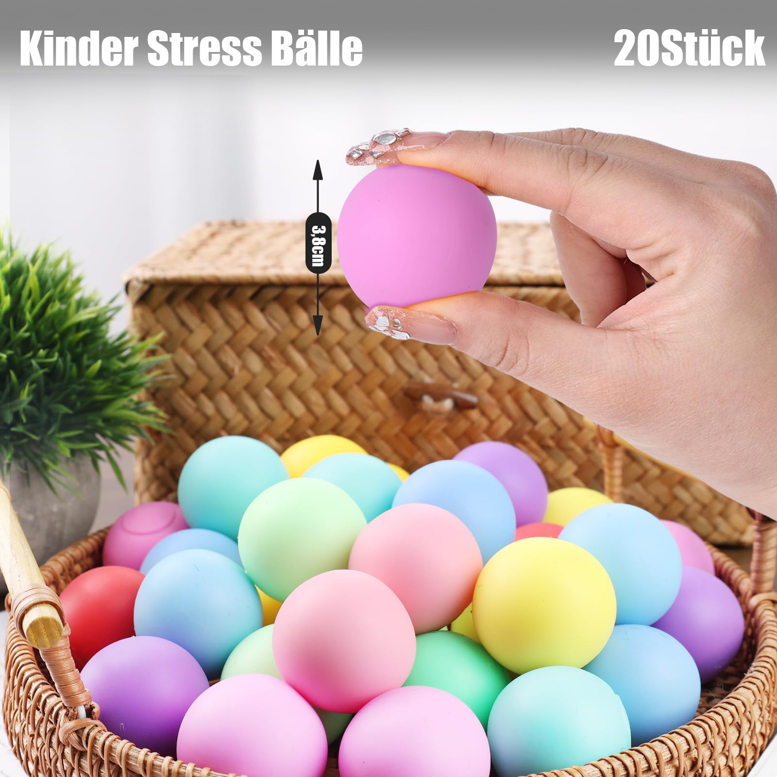 HOUT Stressbal voor kinderverjaardag, gastencadeau, voor kinderen en volwassenen, klein cadeau voor kinderen (A