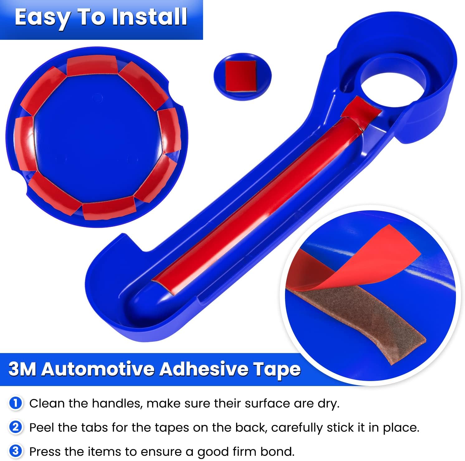 E-cowlboy Door Handle Cover Inserts+Tailgate Handle Cover+Recess Guard for 2007-2018 Jeep Wrangler JK JKU Sports Sahara Freedom Rubicon Unlimited Exterior Accessories (Blue 15PCS)