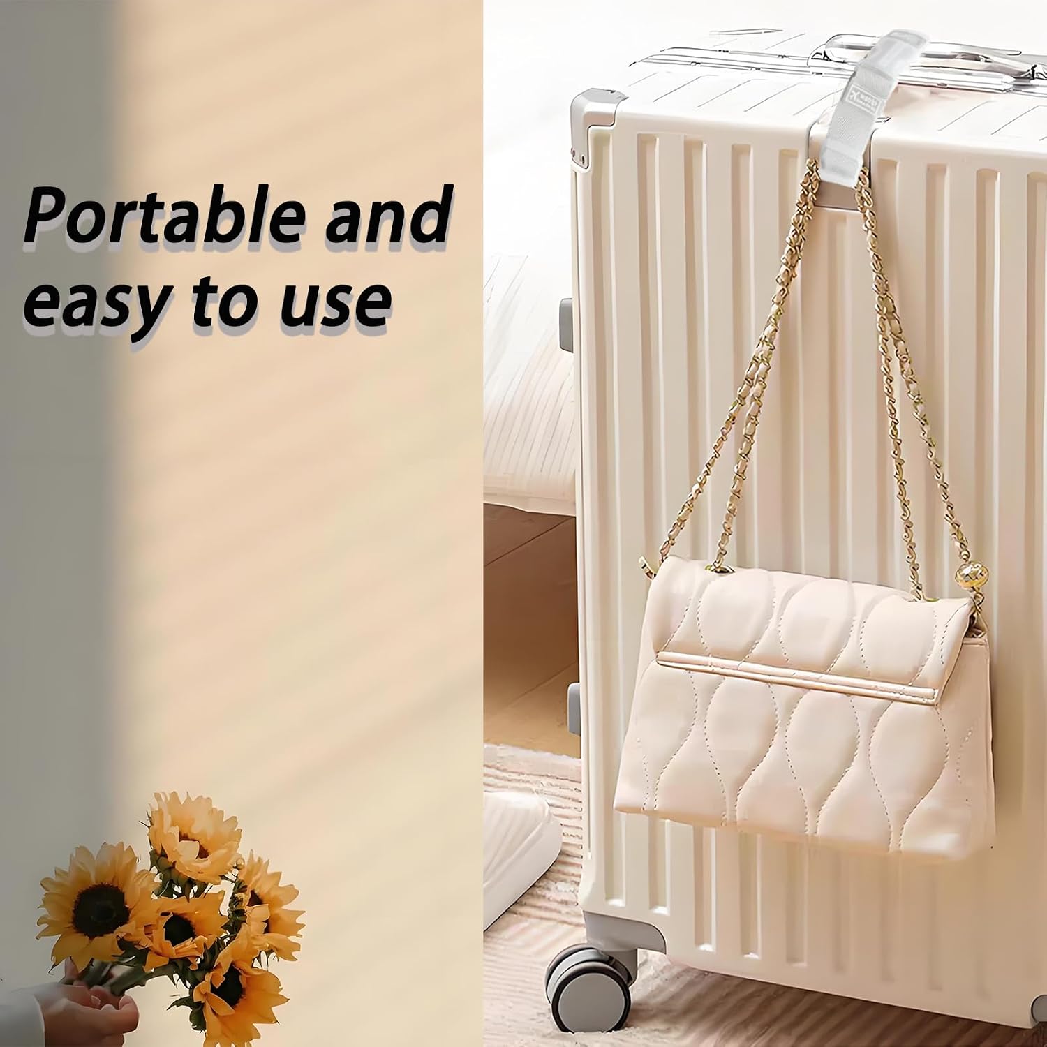 4Pcs Luggage Carrying Clip Buckles, Suitcase Straps, Dark Color