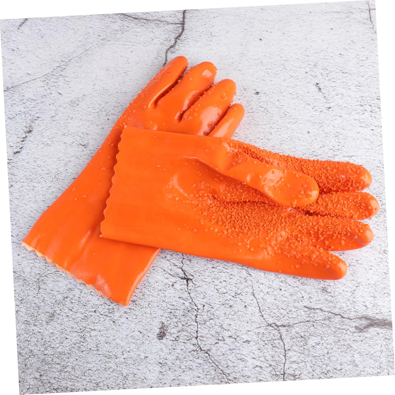 KICHOUSE Fishing Impact Resistant Waterproof Gloves Non-slip Skidproof 2 Pair Catch Fish Gloves Rubber Anti-fishbone Protection Long Cuff