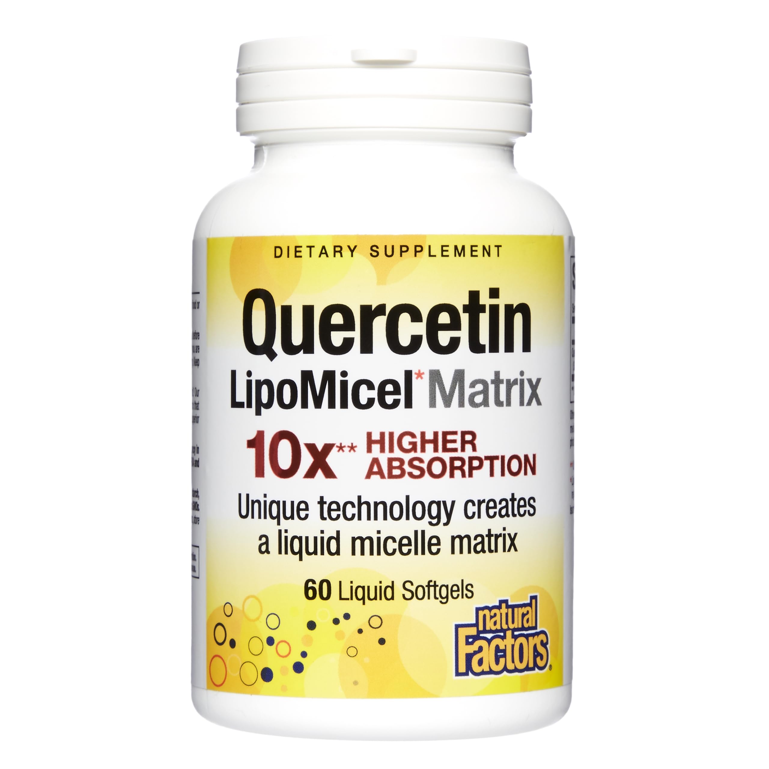 Natural Factors Quercetin LipoMicel Matrix 250 mg, 60 Softgels 60 Count (Pack of 1)