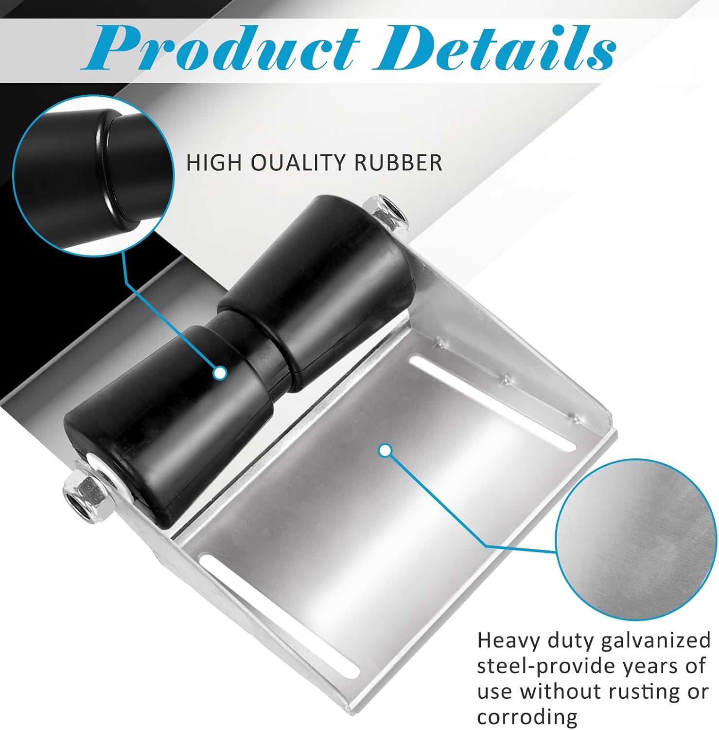 10" Boat Trailer Rollers with Brackets, Boat Trailer Keel Roller Kit | Galvanized Steel Bracket with Mounting Hardware, Easy Installation, Smooth Transportation