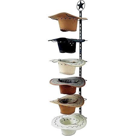 Amazon.com: TIPSYTREE Cowboy Hat Rack,6 Pieces with Wooden Board, Metal ...
