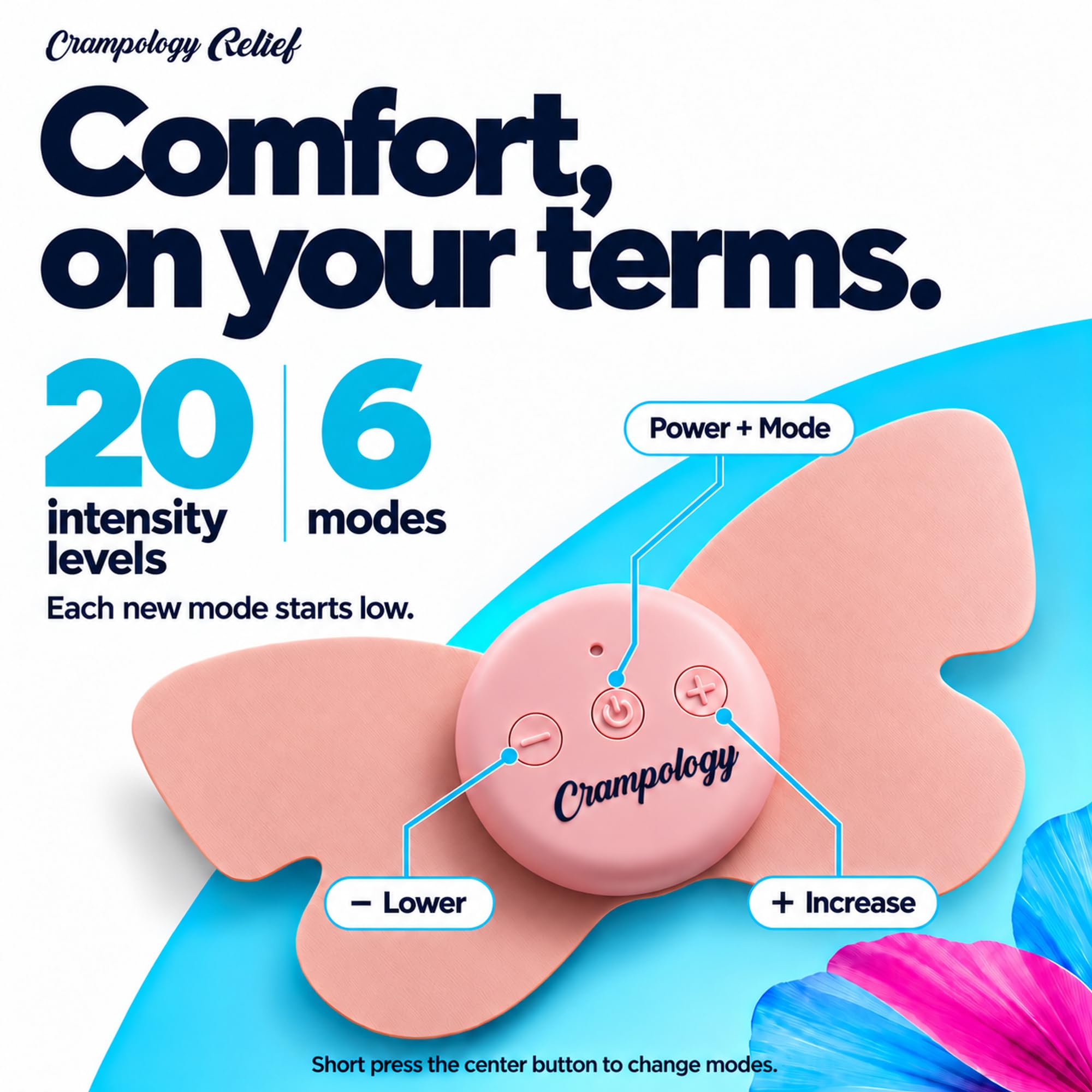 Relief-Period Pain Relief Device, Portable TENS Unit for Menstrual and PMS Cramps, Reduces Endometriosis Discomfort, Reusable Pads, Natural Cycle Support — Amazon image 4