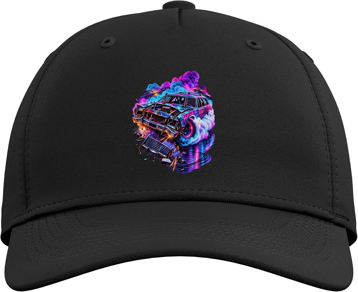 Demolition Derby Station Wagon Crash Racing Driver Adjustable Baseball Hat image 2