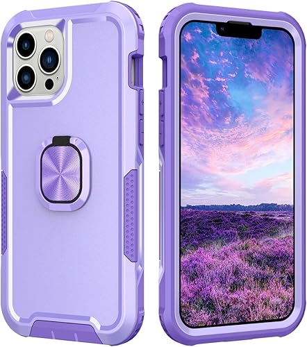 Petocase Funda para iPhone 13 Pro Max, resistente, cuerpo completo, a prueba de golpes, con soporte de anillo de 360, soporte para automóvil,