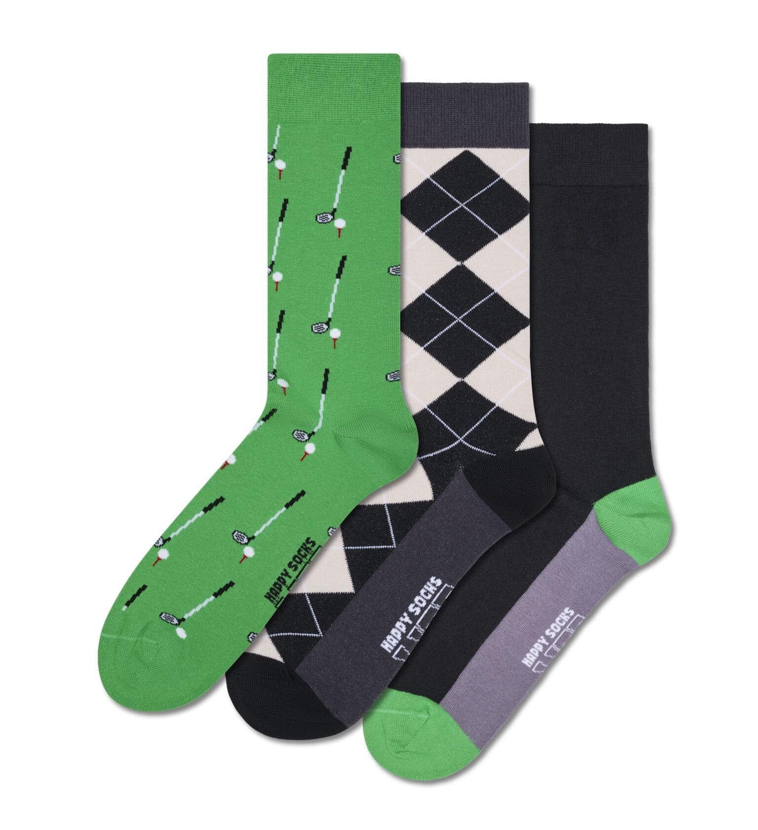 Happy Socks 3-pack Everyday Golf Socks Calzini Unisex - Adulto (Pacco da 3)