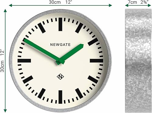 Miniatura 4 de NEWGATE Reloj de pared de equipaje - Reloj de metal - Reloj de pared analógico - Reloj retro - Relojes de pared de cocina - Reloj de pared redondo -