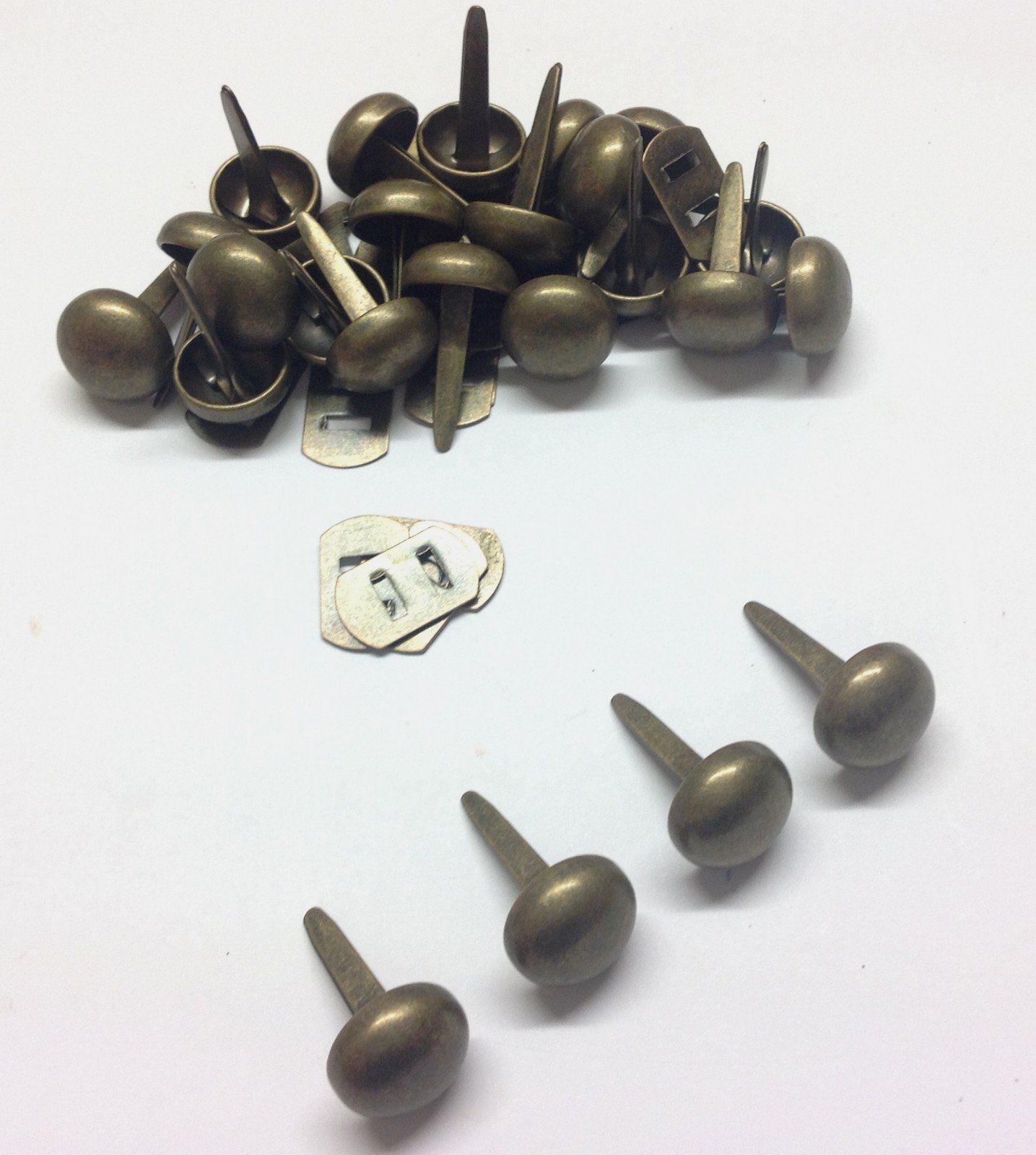 celloexpress Bag & Purse Feet with Backs - Round Bottom Handbag Studs - Bag making & Crafts (Pack of 24, 15mm Antique Brass, Round with Backs)