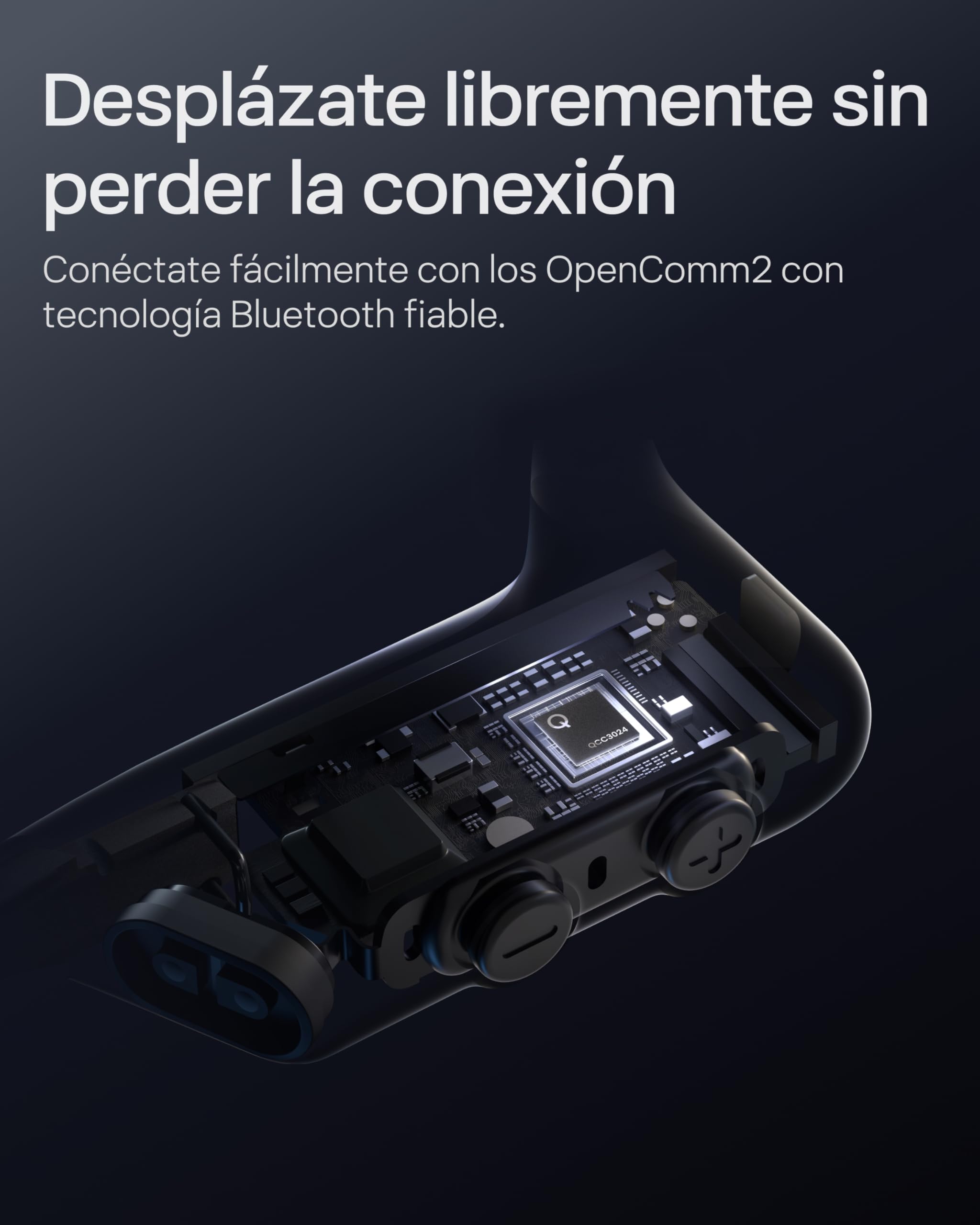 SHOKZ OpenComm2 UC 2025 Upgrade Auriculares Conducción Ósea Bluetooth,Negro | Inalámbricos | Oído Abierto | con Micrófono de Cancelación de Ruido | para Office y trabajo | Puerto de Carga Tipo C