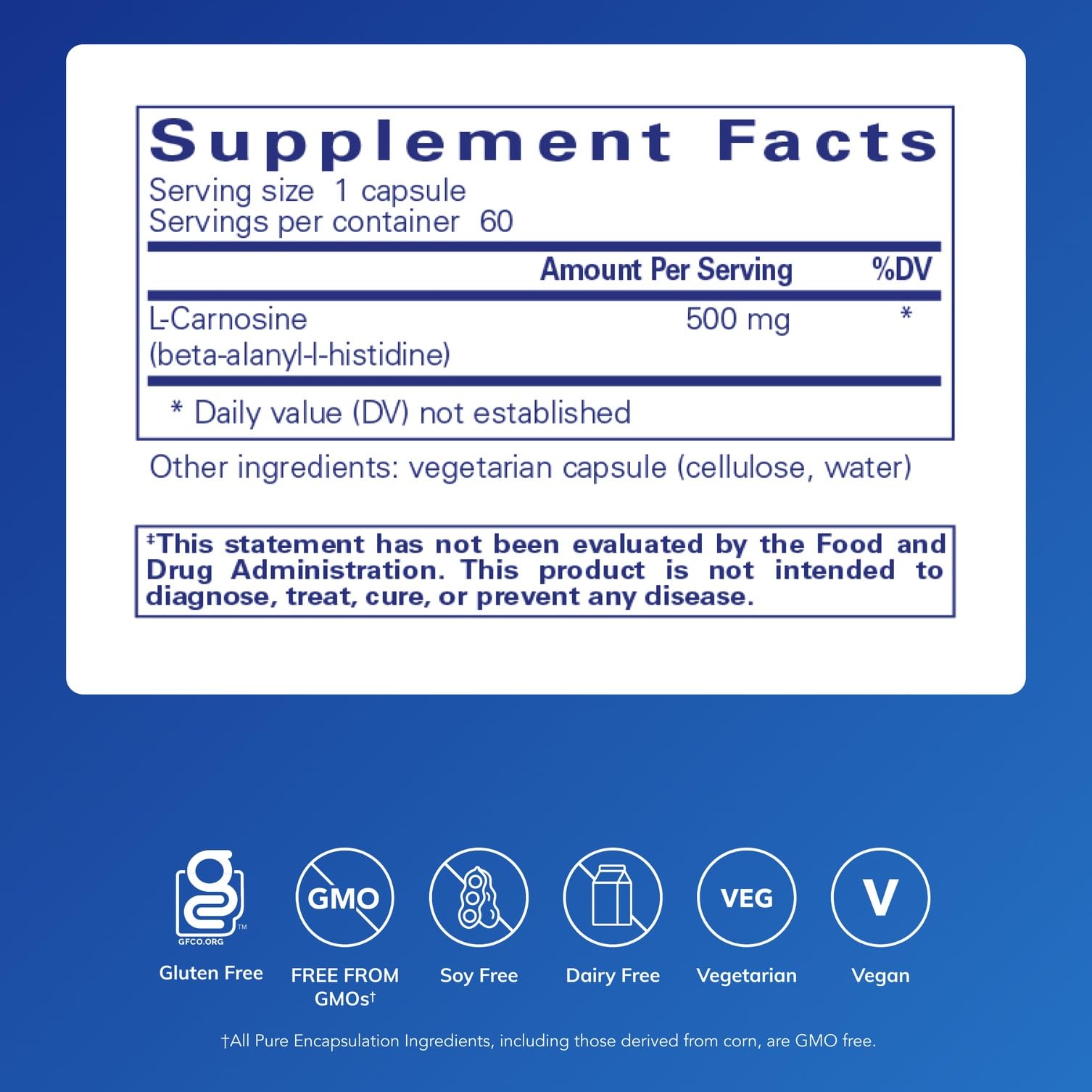 Pure Encapsulations L-Carnosine, 60 Capsules — Amazon image 2