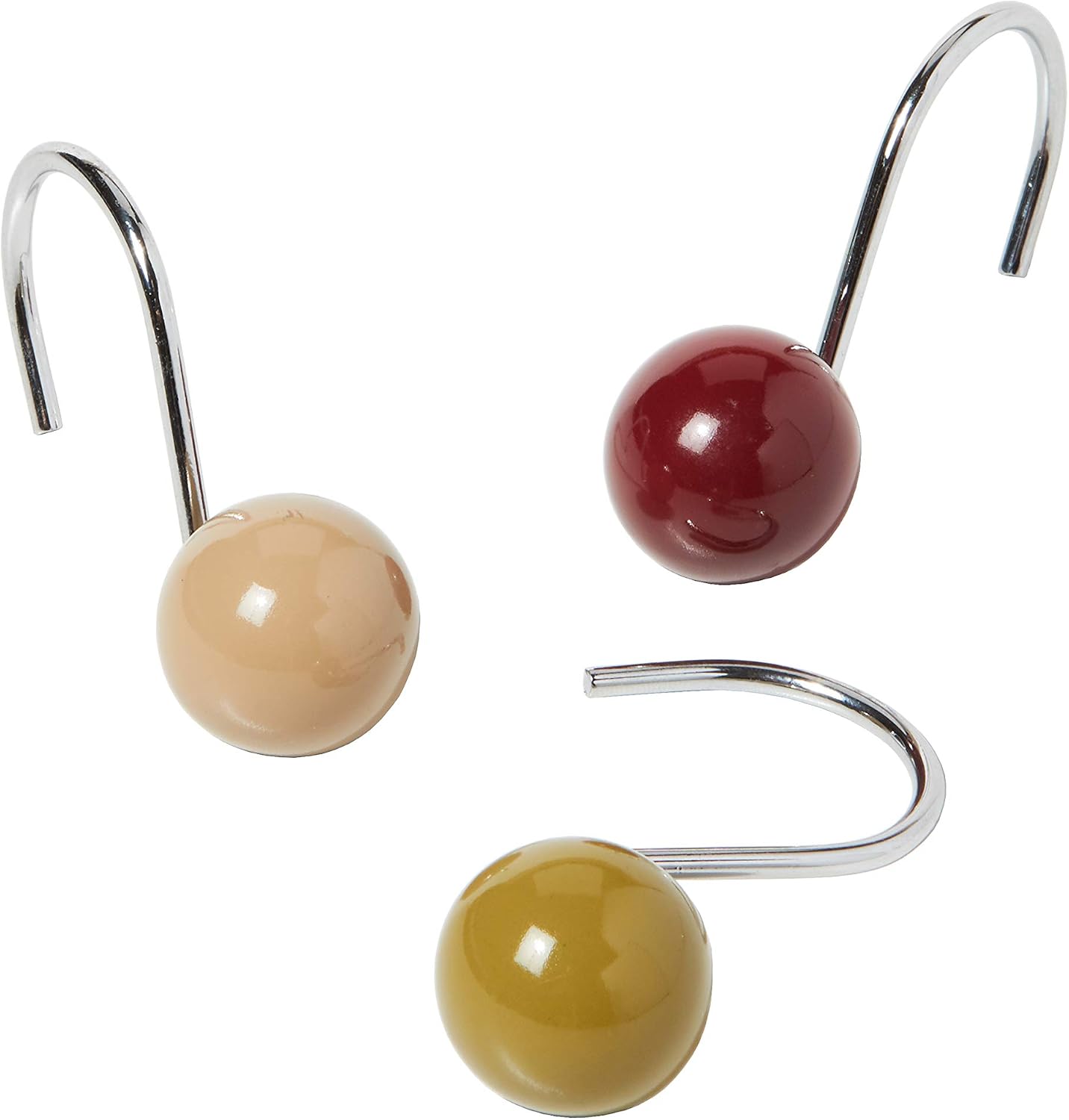 SKL Home Madison Stripe Red Shower Curtain Hooks, Multicolored